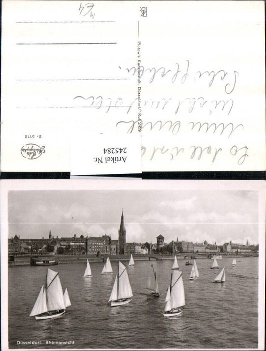 245284,Düsseldorf Rheinansicht Segelboote