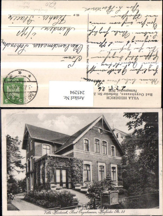 245294,Bad Oeynhausen Herforder Straße 23 Villa Heiderich Briefkasten Postwesen Post