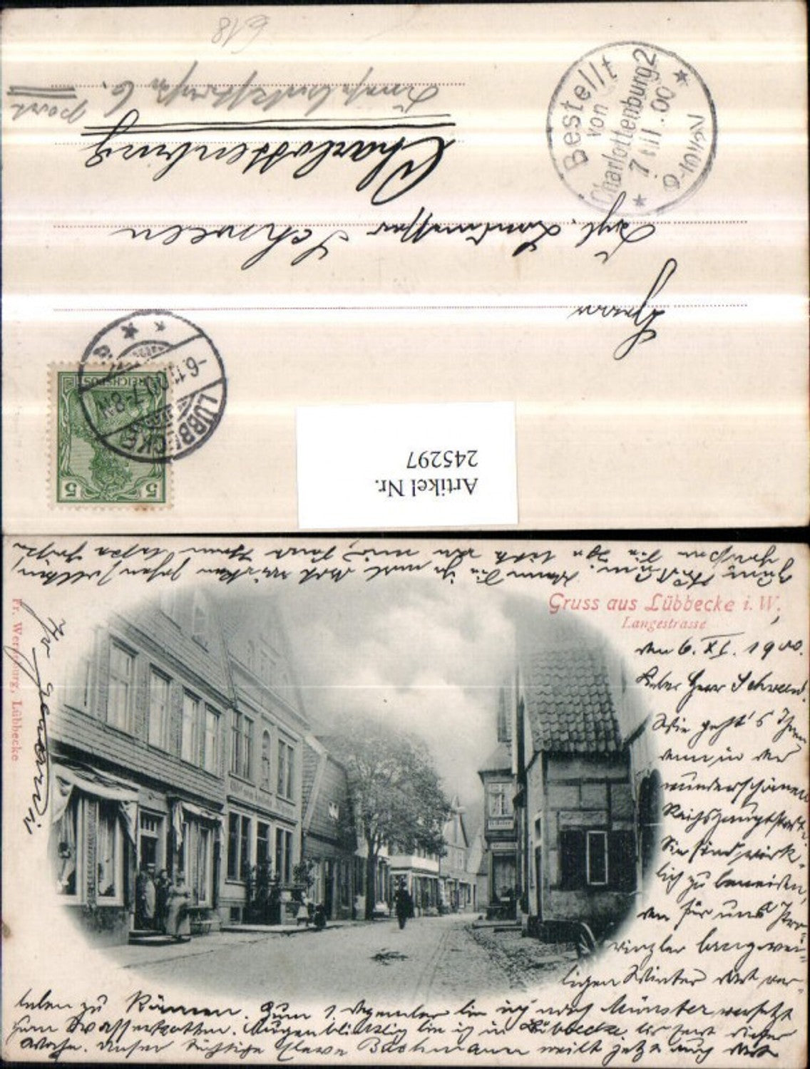 245297,Gruß aus Lübbecke in Westfalen Langestraße Straßenansicht