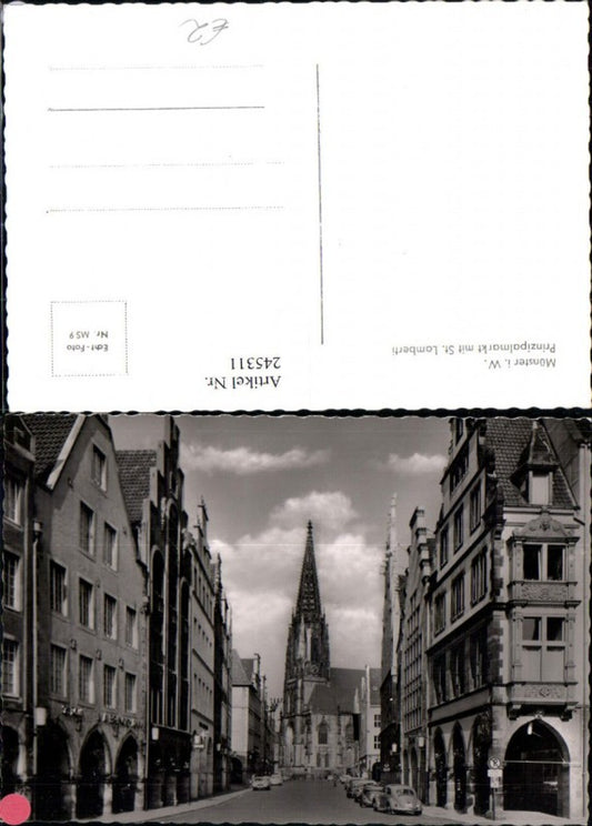 245311,Münster in Westfalen Prinzipalmarkt m. St. Lamberti Kirche Straßenansicht