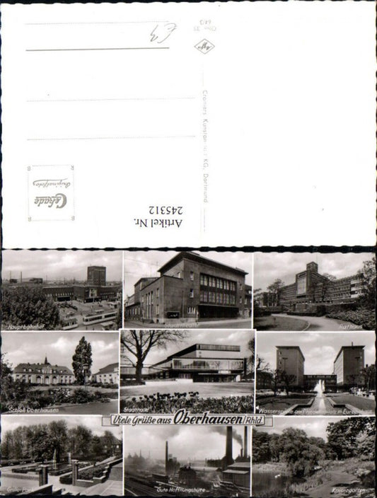 245312,Oberhausen Rheinland Rathaus Stadttheater Hauptbahnhof Schloss Kaisergarten Europahaus Mehrbildkarte
