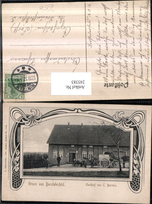 245383,Passepartout Gruß aus Borsteler Fels b. Auetal Gasthof von C. Bartels