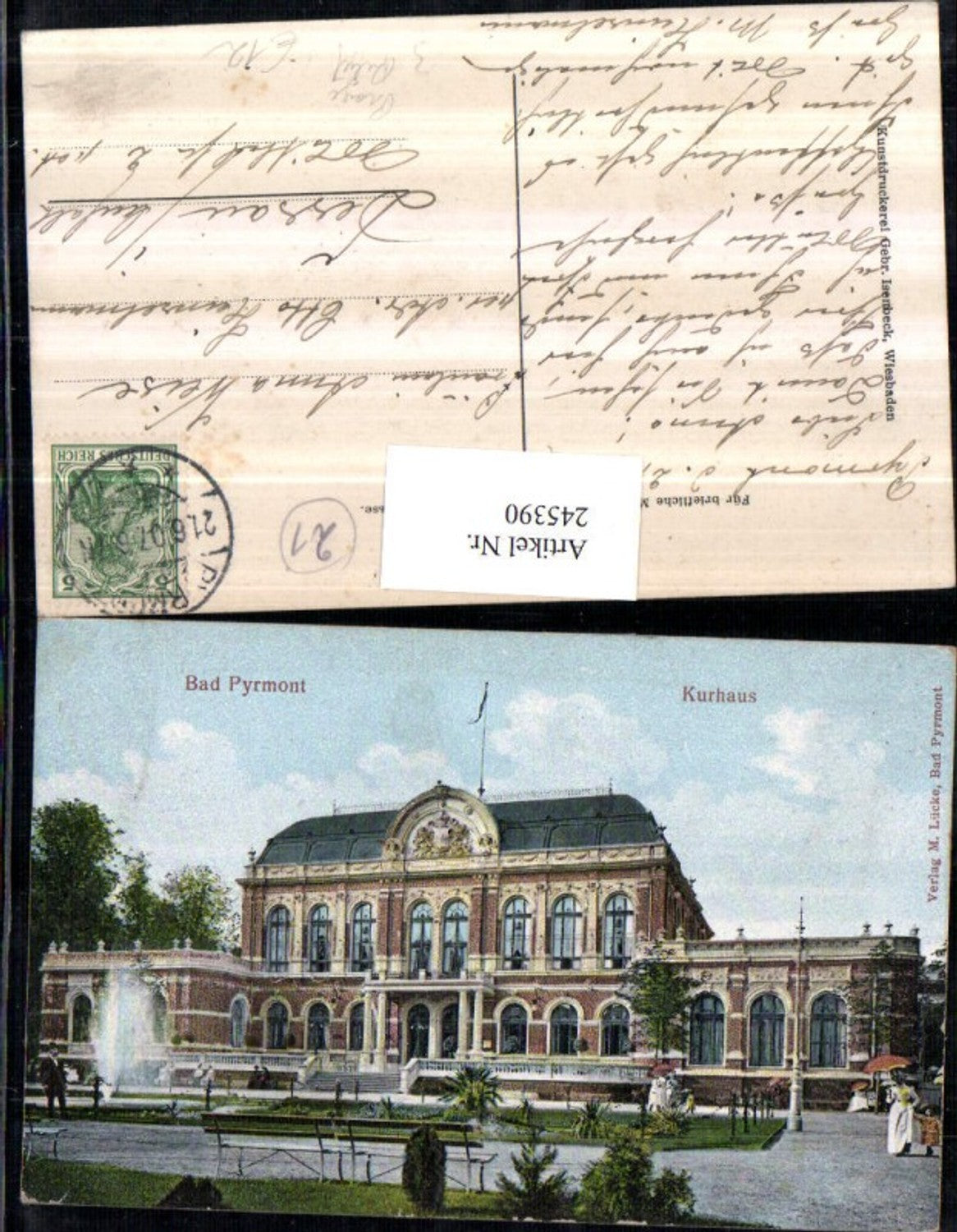 245390,Präge Relief AK Bad Pyrmont Kurhaus