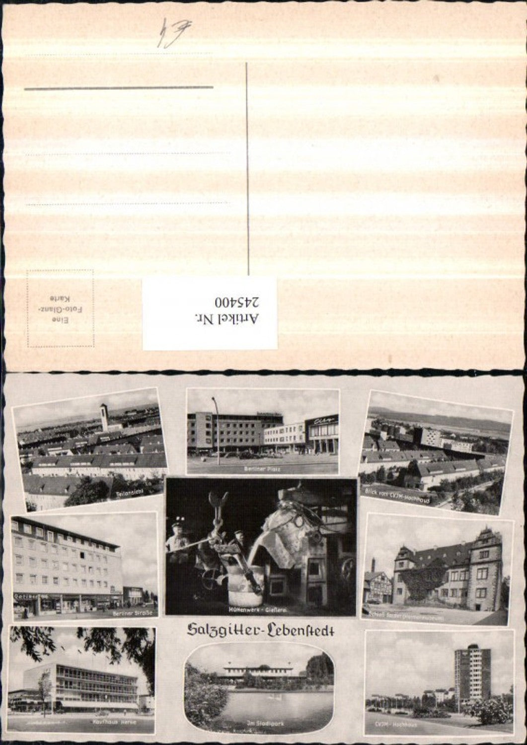 245400,Salzgitter Lebenstedt Teilansicht Stadtpark Hochhaus Schlos Salder Kaufhaus Gießerei Mehrbildkarte