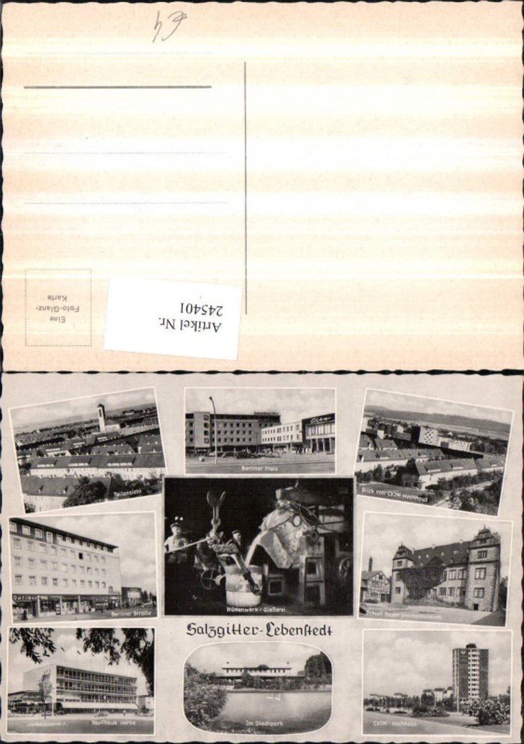 245401,Salzgitter Lebenstedt Teilansicht Stadtpark Hochhaus Schlos Salder Kaufhaus Gießerei Mehrbildkarte