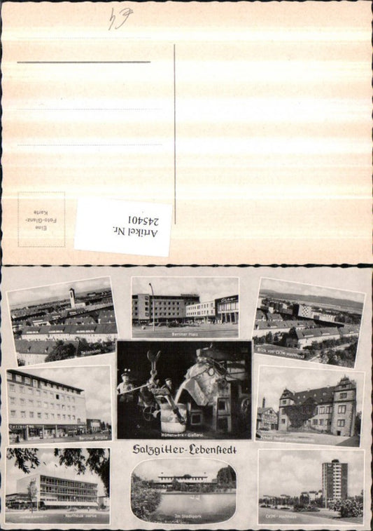 245401,Salzgitter Lebenstedt Teilansicht Stadtpark Hochhaus Schlos Salder Kaufhaus Gießerei Mehrbildkarte