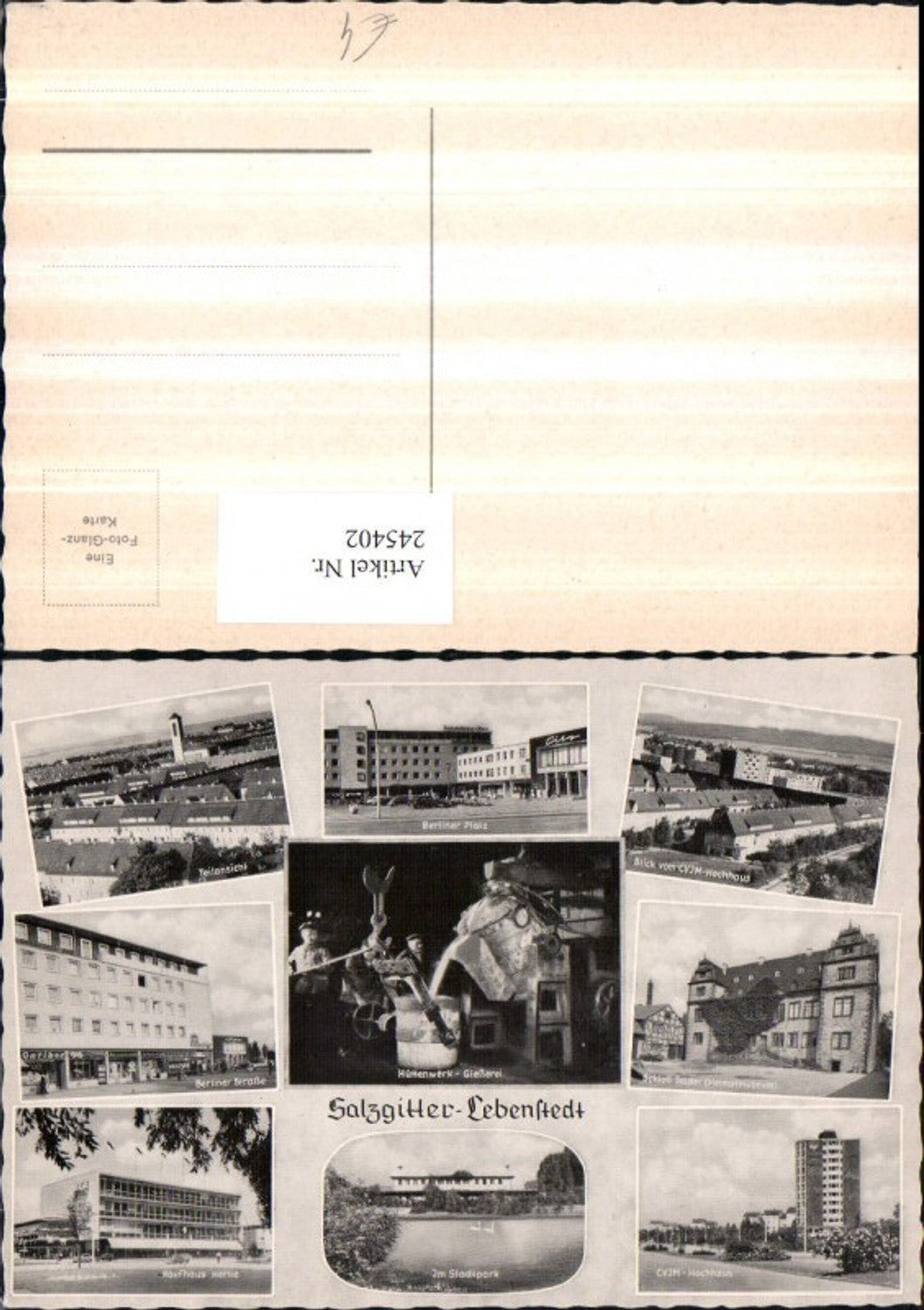 245402,Salzgitter Lebenstedt Teilansicht Stadtpark Hochhaus Schlos Salder Kaufhaus Gießerei Mehrbildkarte