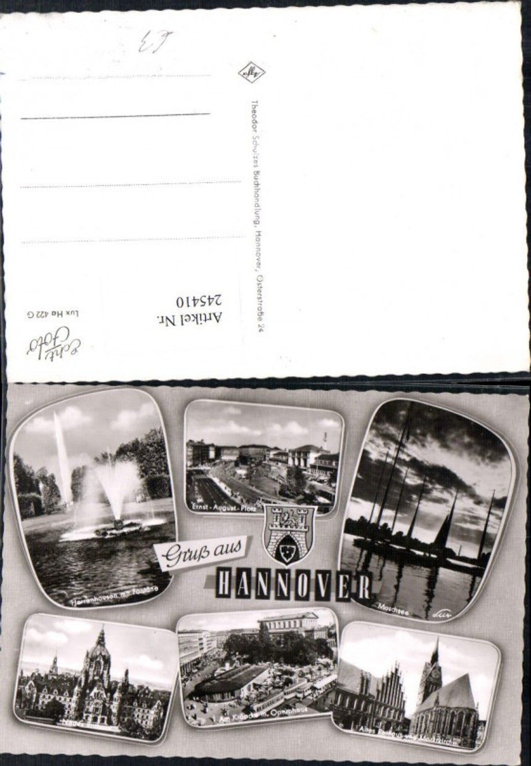 245410,Gruß aus Hannover Maschsee Rathaus Kirche Opernhaus Rathaus Ernst-August-Platz Mehrbildkarte