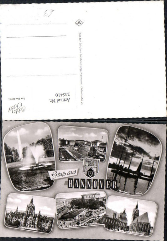 245410,Gruß aus Hannover Maschsee Rathaus Kirche Opernhaus Rathaus Ernst-August-Platz Mehrbildkarte