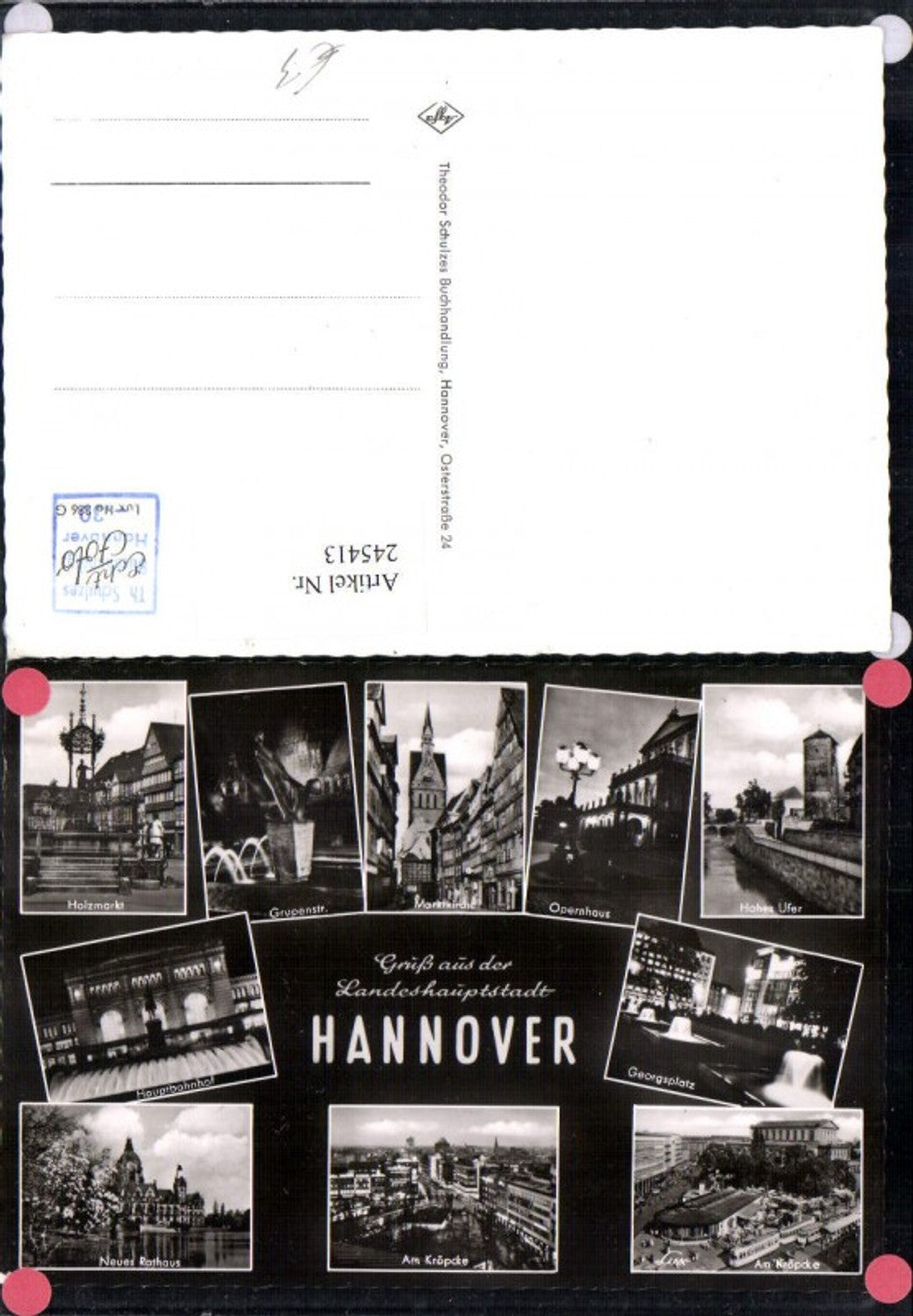 245413,Hannover Holzmarkt Opernhaus Georgsplatz Kröpcke Rathaus Hauptbahnhof Marktkirche Mehrbildkarte
