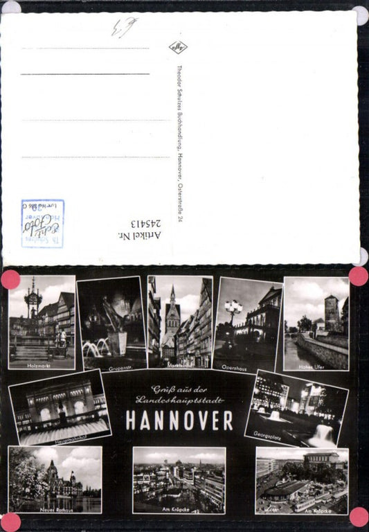 245413,Hannover Holzmarkt Opernhaus Georgsplatz Kröpcke Rathaus Hauptbahnhof Marktkirche Mehrbildkarte