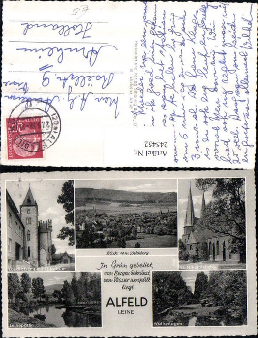 245452,Alfeld an der Leine Totale Landratsamt Fillerturm Nikolaikirche Wallanlagen Mehrbildkarte