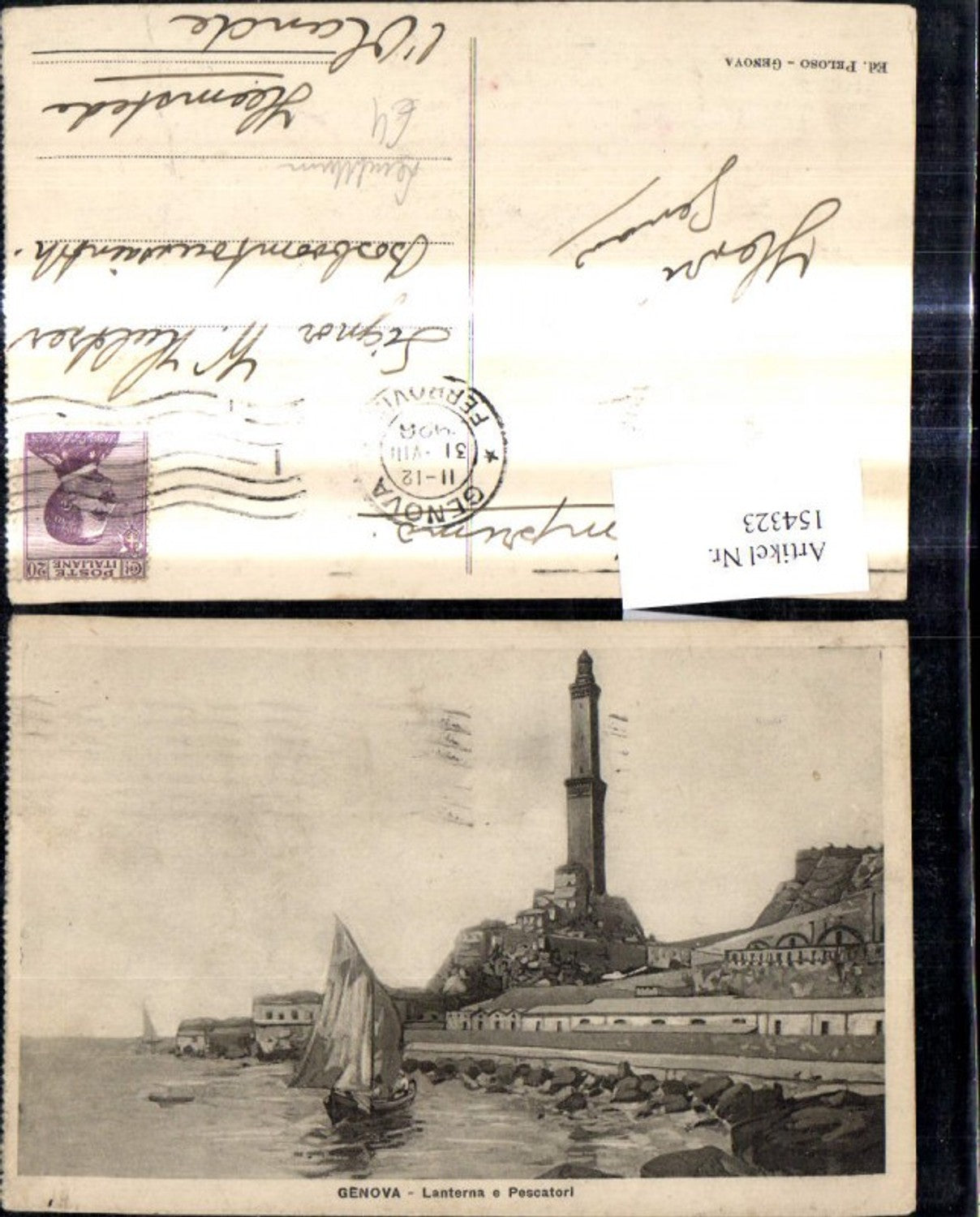 154323,Künstler Ak Genova Lanterna e Pescatori Leuchtturm Genua