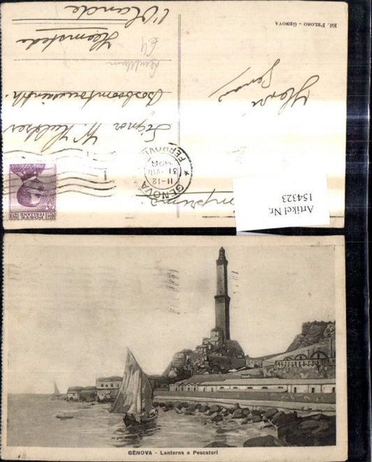 154323,Künstler Ak Genova Lanterna e Pescatori Leuchtturm Genua