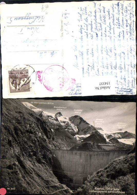 154337,Kaprun Limbergsperre m. Krafthaus Talsperre Gipfelkarte