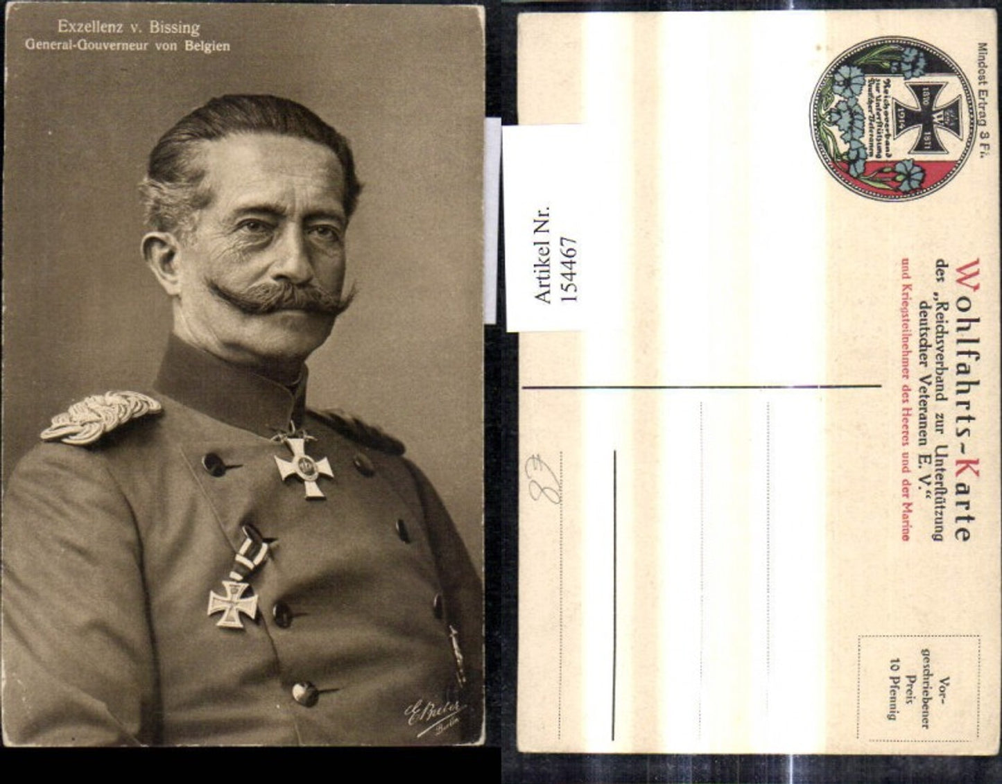 154467,Exzellenz v. Bissing General Gouverneur v. Belgien Orden Uniform Adel