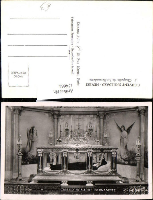 154664,Couvent St Gildard Nevers Chapelle de Sainte Bernadette Grab Nonne Religion