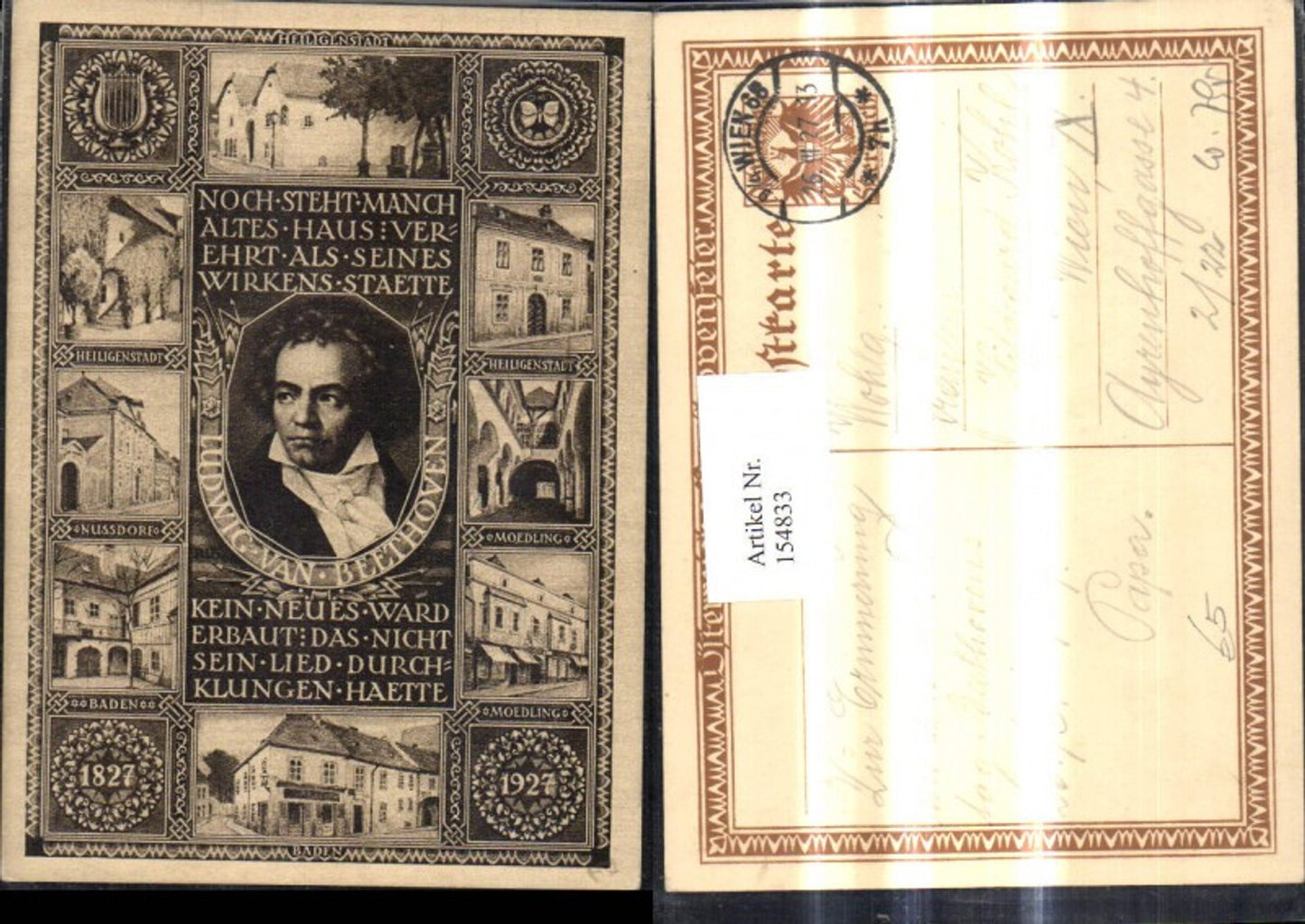 154833,Mehrbild Ak Ludwig van Beethoven Komponist Häuser Heiligenstadt Nussdorf Mödling Baden