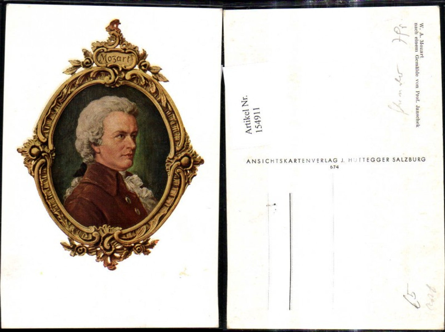 154911,Künstler Ak Prof. Janschek W. A. Mozart Komponist