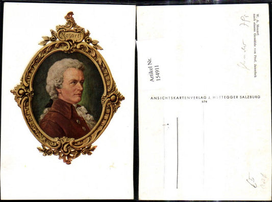 154911,Künstler Ak Prof. Janschek W. A. Mozart Komponist