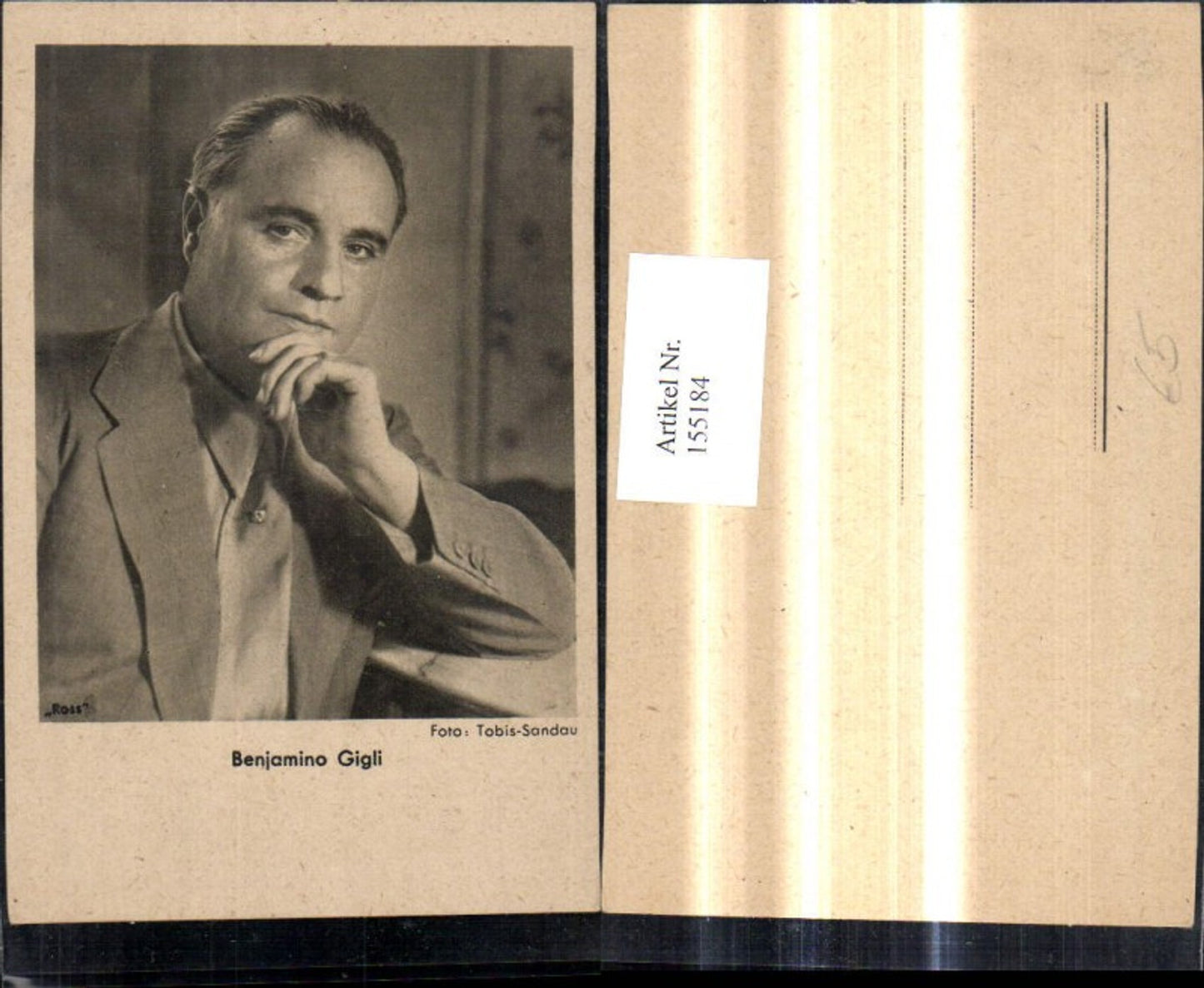 155184,Benjamino Gigli Schauspieler Sänger pub Ross