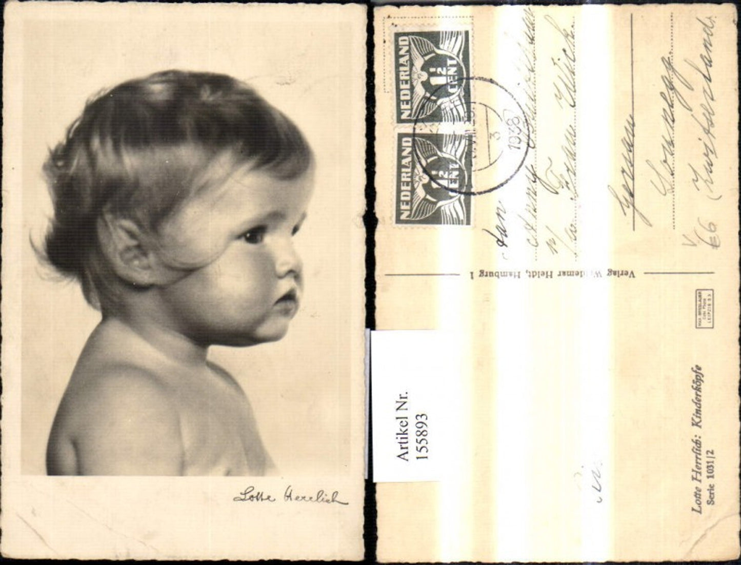 155893,Künstler Ak Lotte Herrlich Serie 1031/2 Kinderköpfe Portrait