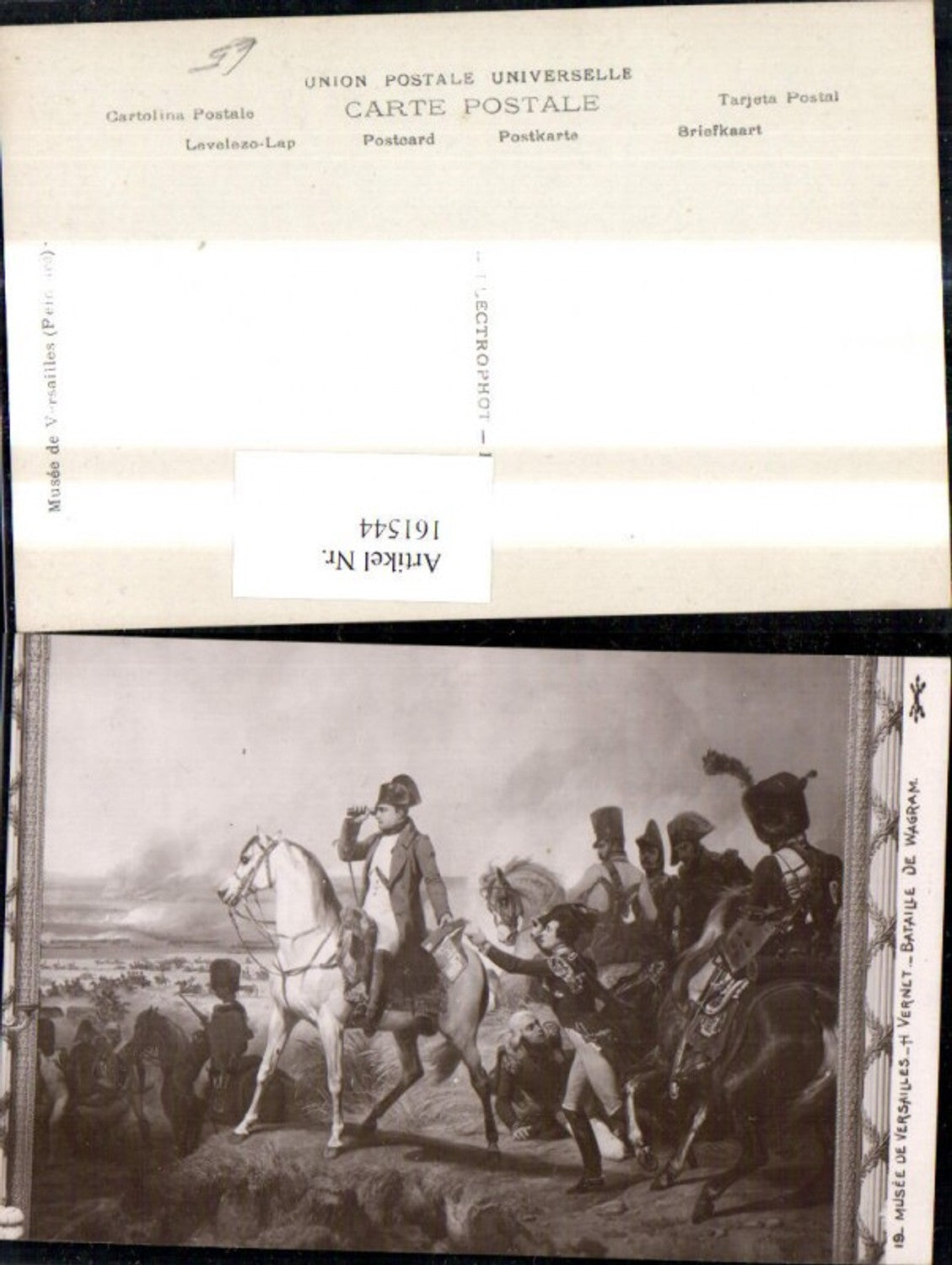 161544,Künstler Ak H. Vernet Bataille de Wagram Napoleon Pferd Fernglas