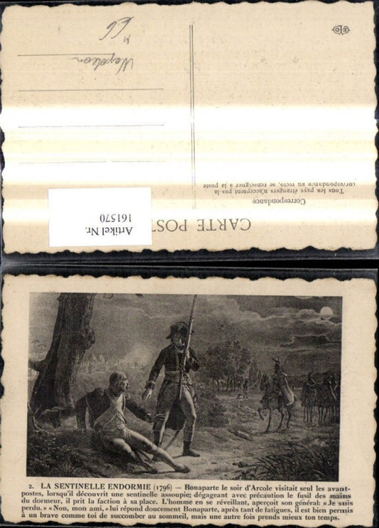 161570,Künstler Ak Napoleon Bonaparte La Sentinelle Endormie 1796