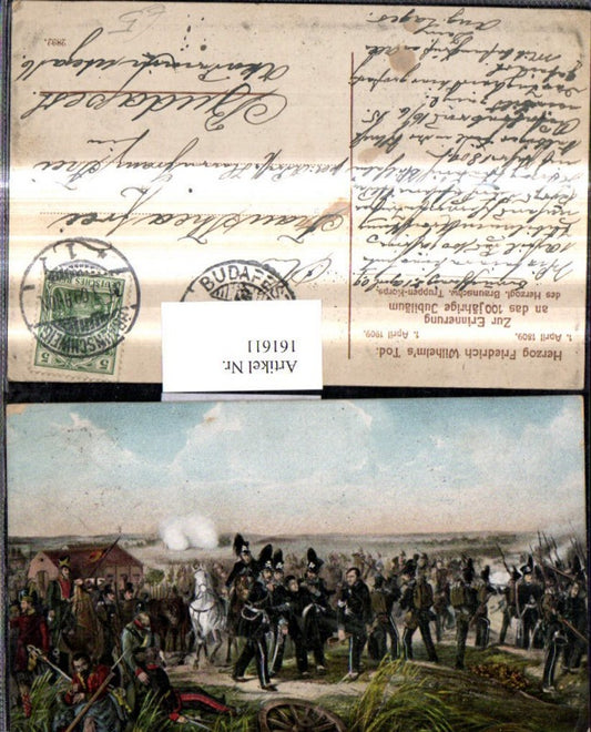 161611,Künstler Ak Herzog Friedrich Wilhelms Tod a. Schlachtfeld