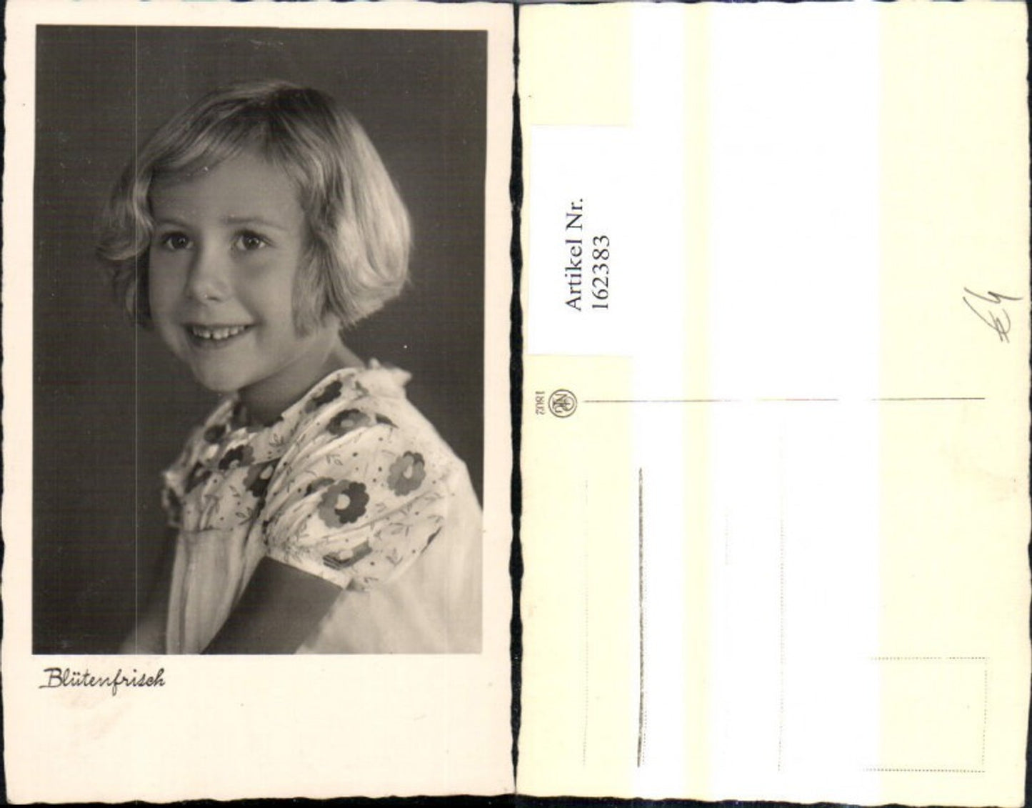 162383,Foto Ak Süsses Blondes Mädchen Blütenfrisch