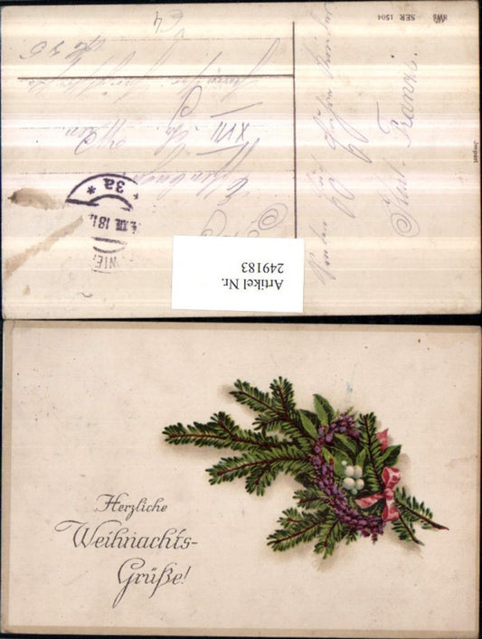 249183, Christmas fir branch ribbon flowers pub HWB 1504