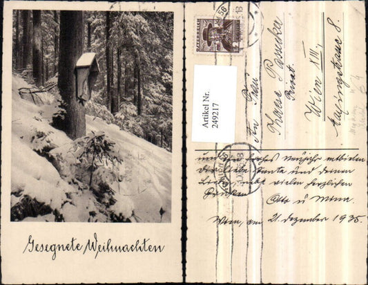 249217, Christmas Forest Scene Wayside Cross Shrine Winter Scene