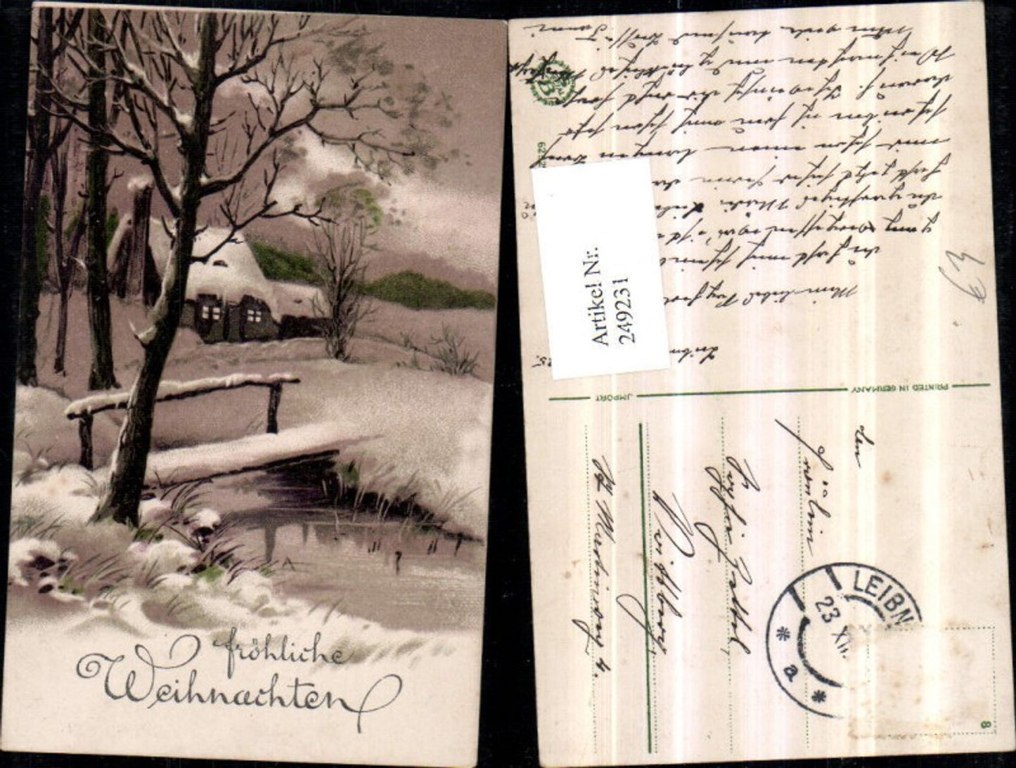 249231, Christmas Winter Landscape Bridge