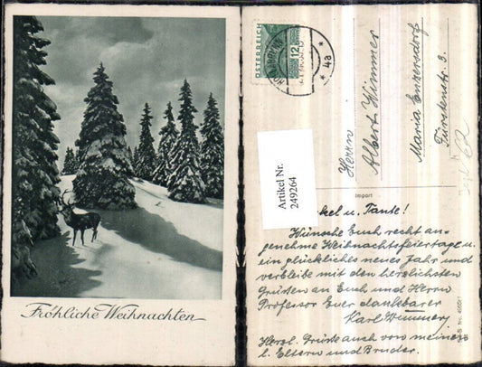 249264, Christmas Winter landscape Trees Deer Hunting