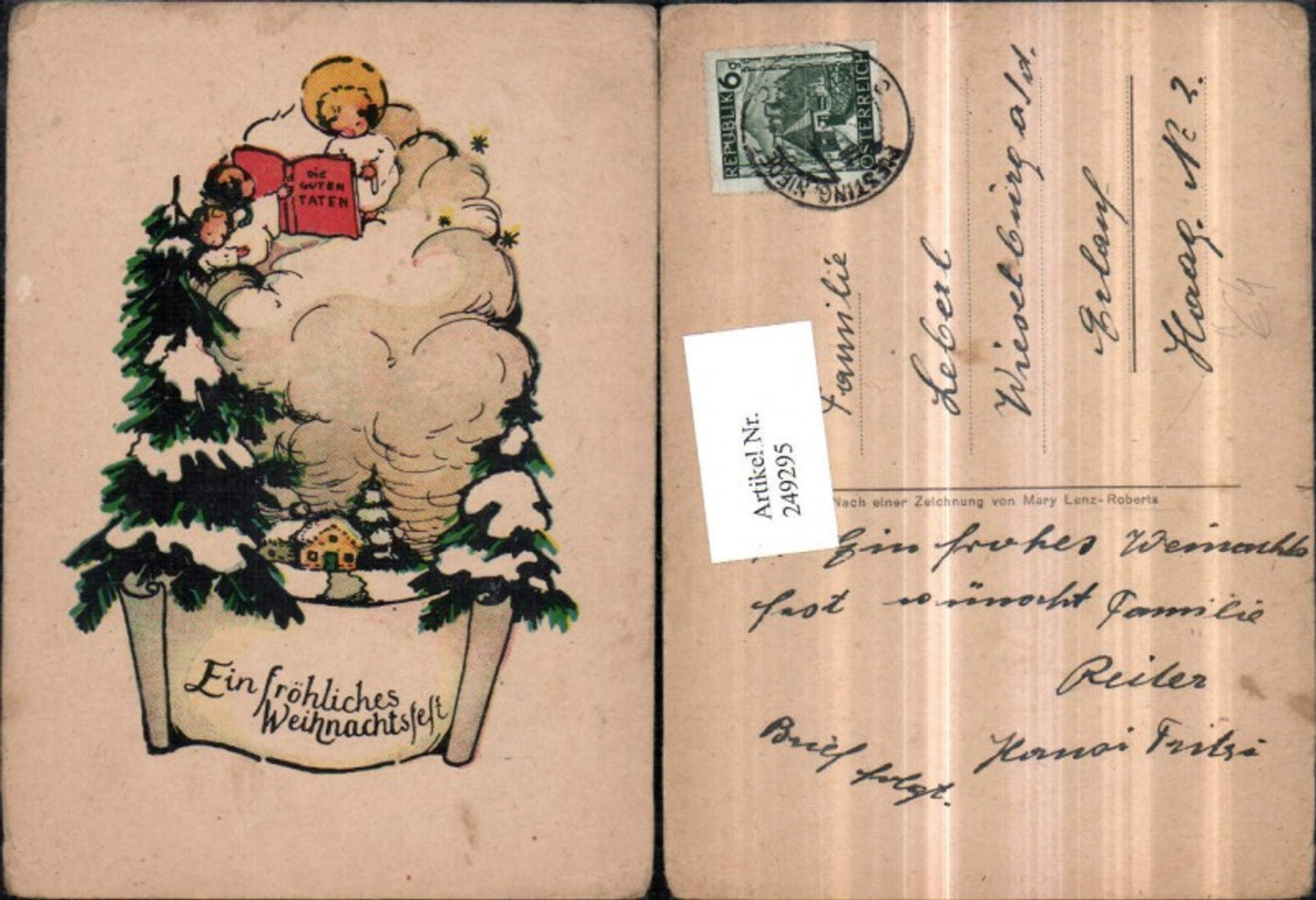 249295, Artist AK Mary Lenz-Roberts Christmas Angel Book The Good Deeds Trees
