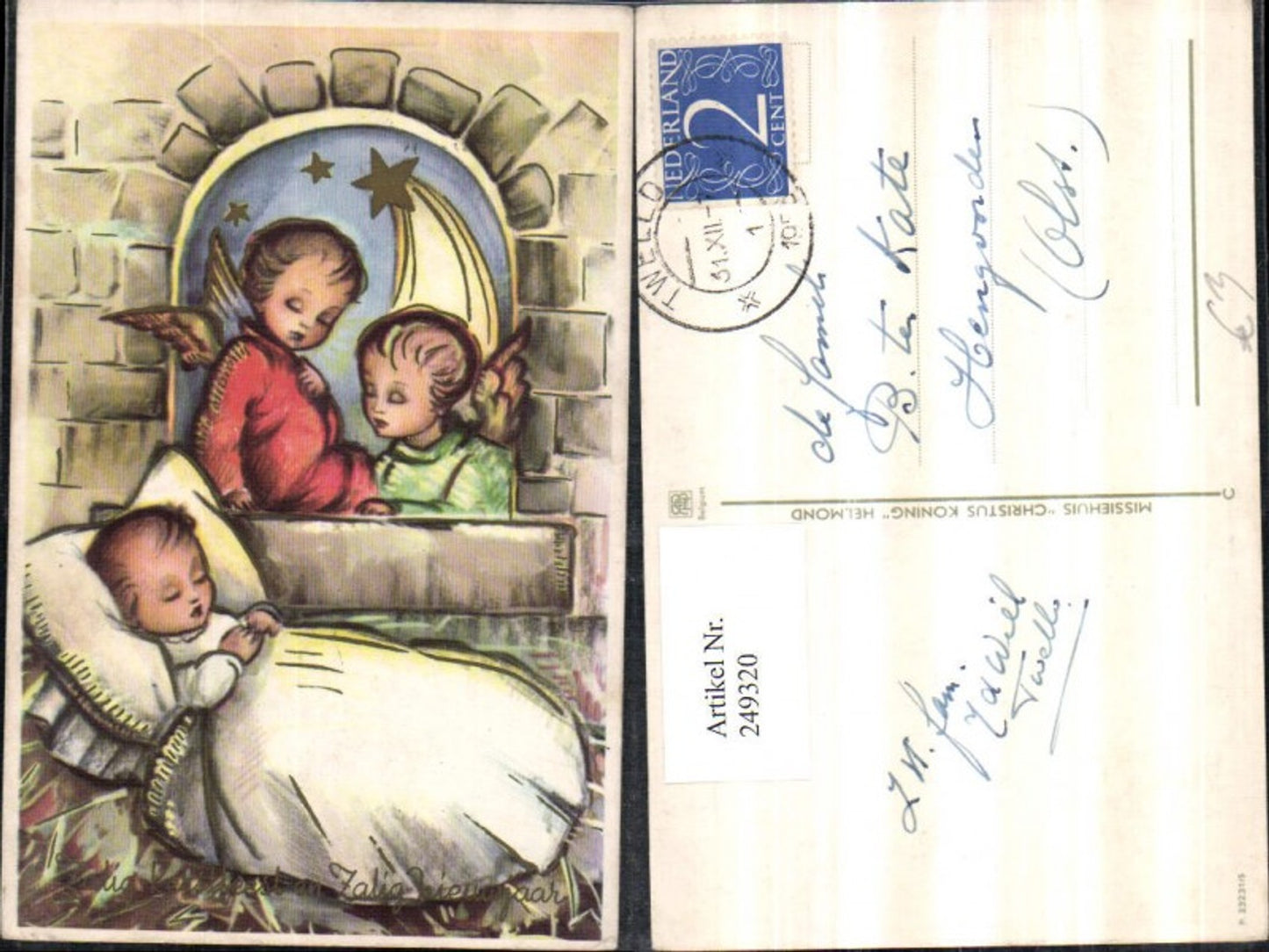 249320, Artist AK Christmas Christ Child Jesus Angel Shooting Star