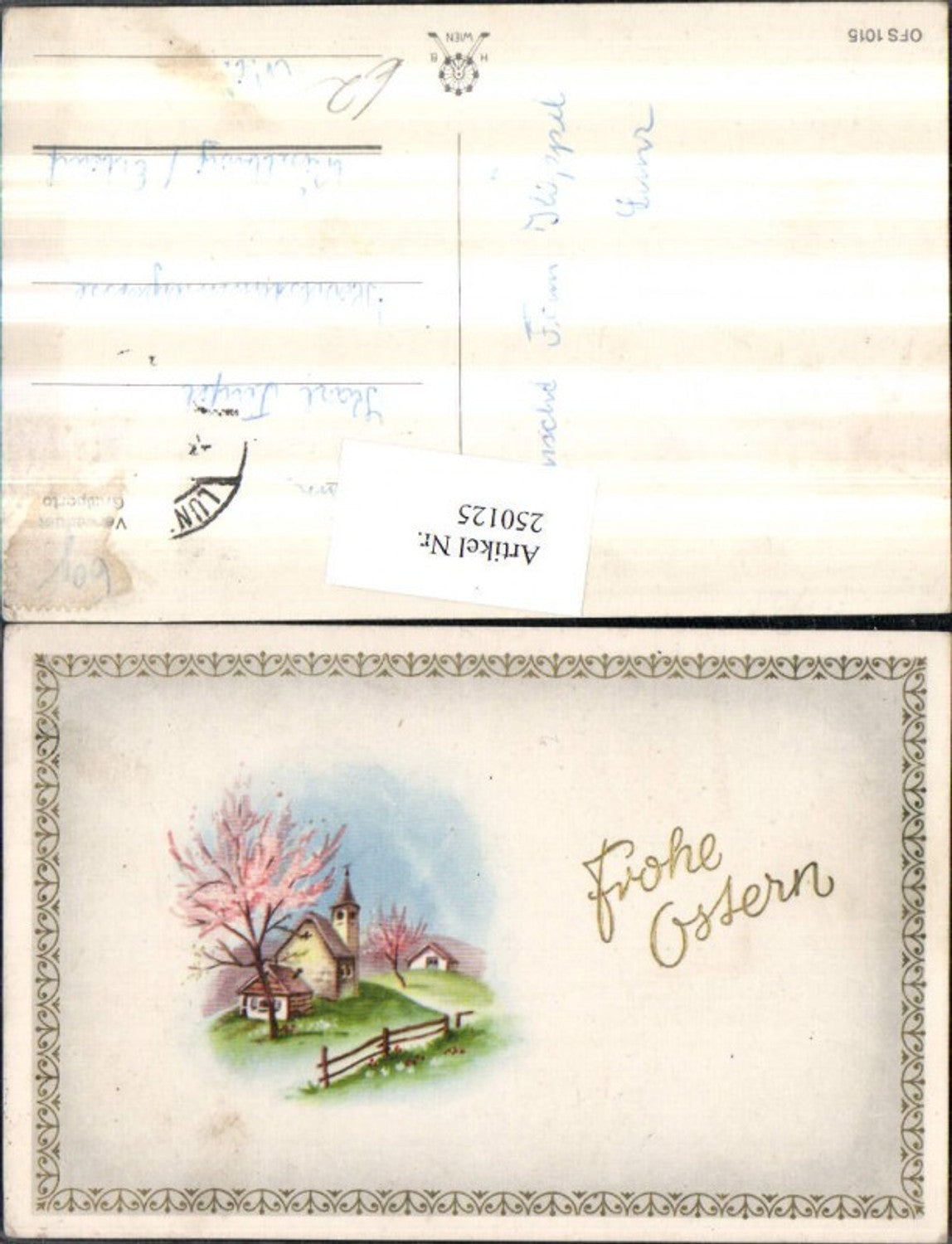 250125, Easter landscape houses church frame