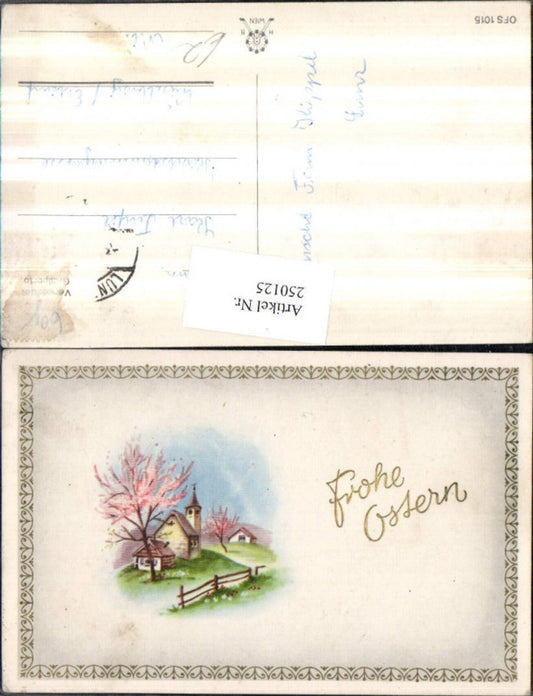 250125, Easter landscape houses church frame