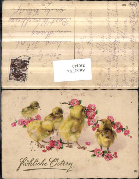 250140, Easter chicks with flowering branches, twigs, blossoms