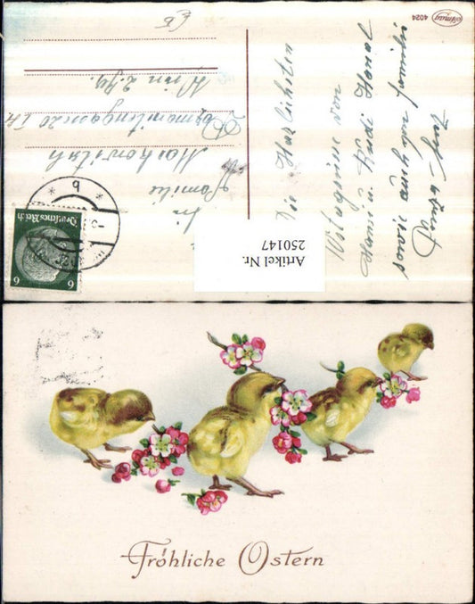 250147, Easter chicks with flowering branches, twigs, blossoms