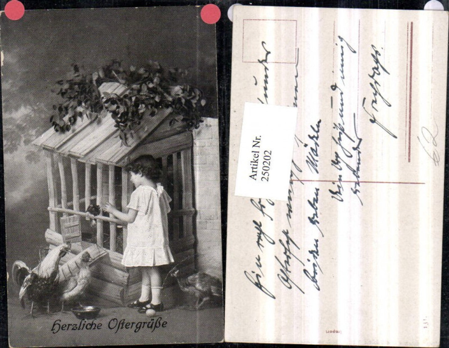250202, Easter girl with dress, chicken coop, chickens, rooster, egg