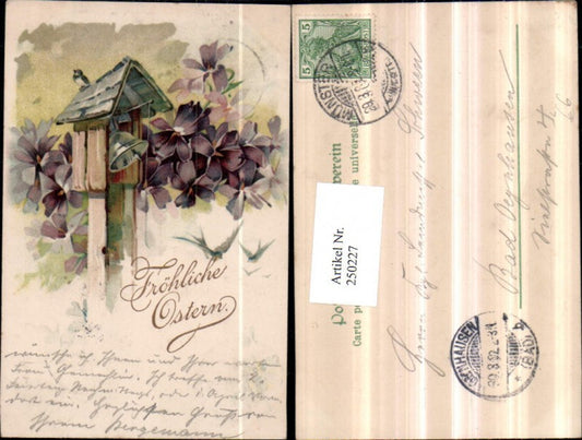 250227,Litho AK Easter Bell Bird Violet Swallows