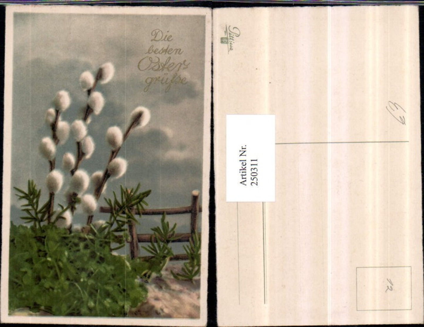 250311,Ostern Palmkätzchen Palmzweige Holzzaun