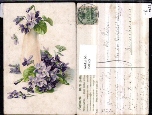 250365, Artist AK Violet Flowers Vase