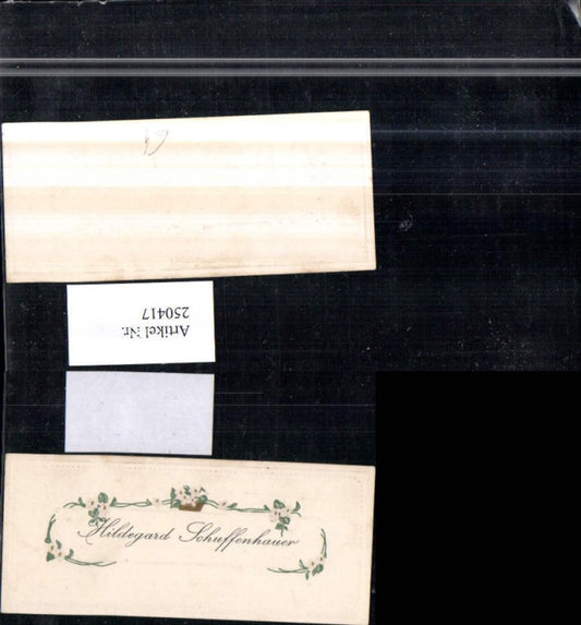 250417, embossed ticket Hildegard Schuffenhauer flower garland flowers
