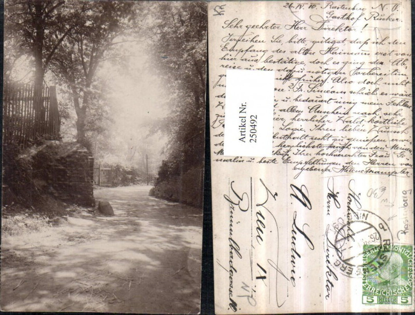 250492,Rastenberg im Waldviertel b. Rastenfeld Straßenansicht Holzzaun