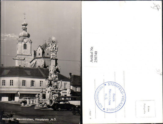 250740,Neunkirchen Hauptplatz Dreifaltigkeitssäule Pestsäule Kirche