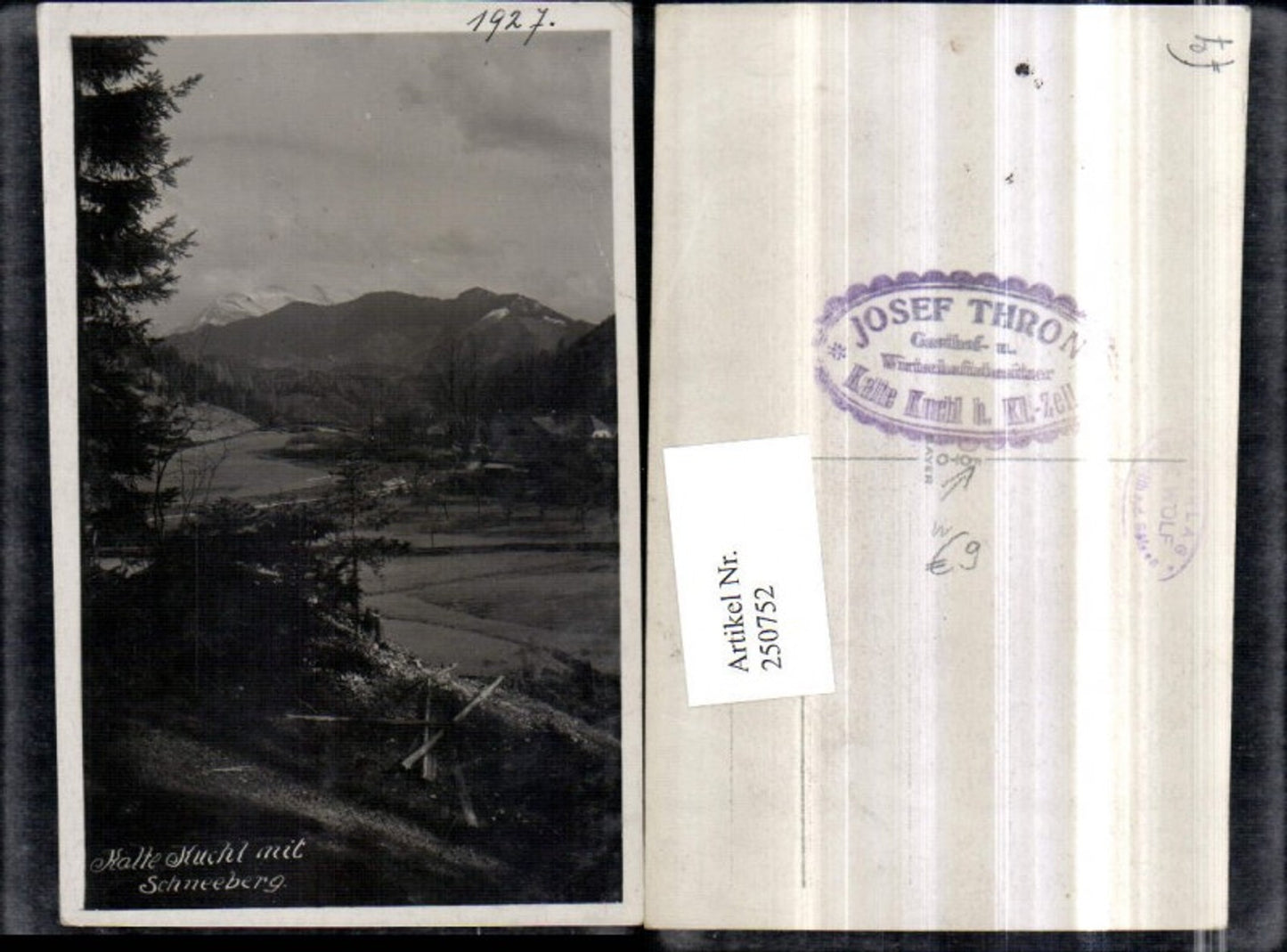 250752,Kalte Kuchl m. Schneeberg Partie b. Schwarzau im Gebirge