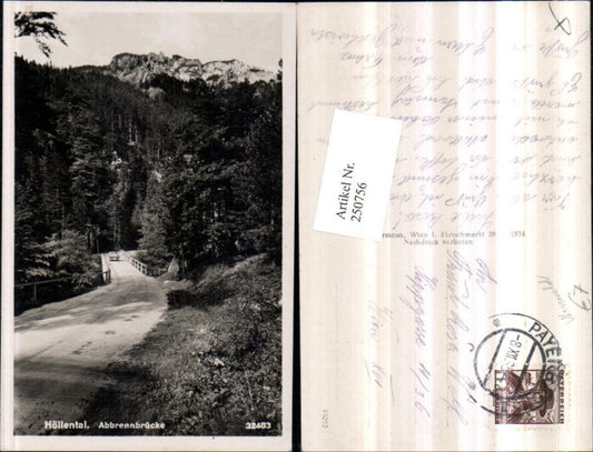 250756,Höllental Abbrennbrücke Brücke b. Nasswald Schwarzau im Gebirge