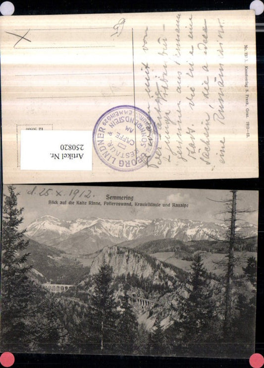 250820,Semmering Blick auf d. Kalte Rinne Polleroswand Krauselklause u. Raxalpe